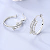 Silver Hoop Earrings Studs Drop Earring for Women Birthday Party Wedding Engagement Jewelry Gifts - Image 5