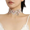 Pink Butterfly Flowers Leaf Lace Choker Necklace for Women Sexy Clavicle Jewelry Accessory Gift for Ladies - Image 2
