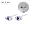 Silver Ear Needle Geometric/heart-shaped Royal Blue Zircon Pendant Silver Earrings Niche Jewelry Gifts - Image 48