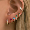 Women's Earrings Gold Plated Stainless Steel Round Hoop Earrings Rainbow Crystal Zirconia Flowers Earrings Piercing Jewelry - Image 1