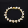 Shiny Heart Zircon Hip Hop Rock Tennis Chain Jewelry Set Bracelet Necklace Combo For Women Men - Image 10