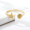 Ocean Starfish Shell Open Rings For Women Gold Color Stainless Steel Ring Summer Beach Aesthetic Jewelry Gift - Image 22