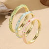 Three-Piece Enamel Flower Bracelet Set in Gold-Tone - Image 4