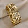 316L Stainless Steel Leaves Wide Chunky Bangles Bracelets for Women Unique Design Wrist Bracelet Jewelry - Image 1