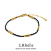 Black Rope 25 Steel Ball Anklet 316L Stainless Steel Jewelry Gold Plated Women Bracelet on the Leg - Image 1