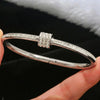 Stainless Steel CZ Bangle Bracelet for Women Silver Plated Clover Open Cuff Bangles No Fade Jewelry Gifts - Image 2
