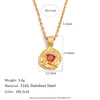 Hammered Irregular Birthstone Zircon Pendant Necklace Stainless Steel Choker Necklaces Jewelry Accessories - Image 7