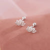 Lotus Flower Stud Earrings with Petal Details - Image 9