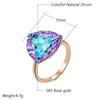 Big Triangle Colorful Zircon Ring for Women Rose Gold Color Wedding Accessories Daily Jewelry - Image 2