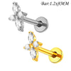 Clear Stone Labret Piercing Stud with Square Heart and Trapezoid Styles - Image 8