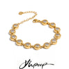 Stainless Steel Zirconia Round Chain Bracelet Bangle Prevent Allergy Metal Women Jewelry - Image 1