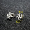 Tiny Star Moon Stud Earrings for Women Music Cross Leaf Cup Earings Stainless Steel Jewelry Gift - Image 7