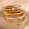 Zakol 5/1pcs Stainless Steel Bracelet With Shiny Zircon Stacking Jewelry Birthday Party Gift for Women - Image 5