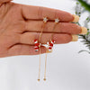 Moving Santa Claus Tassel Dangle Earrings for Women Christmas Tree Snowflake Asymmetric Long Earring Year Jewelry - Image 4