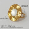 Shell Stainless Steel Gold Plated Adjustable Opening Rings for Women Engagement Party Gift Temperament Jewelry - Image 10