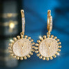A-Z 26 Letter Round Hoop Earrings Yellow Gold Color White Zircon Wedding Jewelry For Women - Image 25