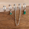 4PCS Stainless Steel Long Chain Pendant Earrings Set for Woman Little Huggies Hoop Earrings Cartilage Piercing Jewelry - Image 13