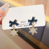 Crystal Metal Snowflake Dangle Earrings for Women Party Sweet Jewelry Cute Black Red Bow Drop Earrings Festival Gifts - Image 8