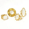 Shell Stainless Steel Gold Plated Adjustable Opening Rings for Women Engagement Party Gift Temperament Jewelry - Image 11