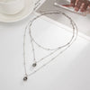 Hip-hop Acrylic Square Diamond Pendant Metal Round Bead Chain Multi-layer Fold Wear Necklace for Women Personality Jewelry - Image 4