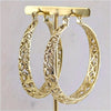 Vintage Golden Plated Hand Carved Hollow Hoop Earrings for Women Classic Daily Banquet Jewelry Accessories Crafts Gifts - Image 1