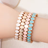 6x8mm Enamel Crystal Bracelets For Women Gold Color Zirconia Rhombus Bead Elastic Bangle - Image 5