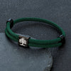 Handmade Navy Blue Braided Rope Bracelet Stainless Steel The Tree of Life Square Bracelets for Men Women Couple Jewelry - Image 2