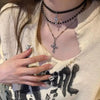 Gothic Y2K Metal Cross Pendant Multi Layer Bead Necklace For Women Men Vintage Punk Grunge Emo Charm Jewelry Accessories Gift - Image 4