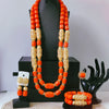 32inches 2Layers orange artifinal nigerian coral bead jewelry set wedding - Image 4