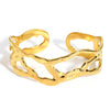 Irregular Hollow Geometric Chunky Bracelet for Women Simple Hammered Stainless Steel Gold Plated Cuff Bangle Jewelry Gift - Image 10