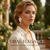 Elegant Baroque Imitation Pearl White Flower Drop Earrings for Women Dainty Dangle Earrings Banquet Party Jewelry Gift - Image 1