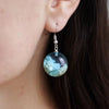 Round Glass Blue Sky and White Clouds Pattern Earrings Personality Silver Color Metal Hook Dangle Earrings - Image 2