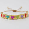Adjustable Multicolor Heart Bead Bracelet with Woven Pattern - Image 39