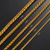 Hiyee Thickness 3/4/5/6/7/8mm Gold Color Wheat Braided Stainless Steel Necklace Link Classic Curb Chain for Men Women Jewelry - Image 2