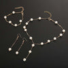 3Pcs/Set Korean Gold Color Pearl Choker Necklace Earring Set For Women Elegant Imitation Pearl Beads Clavicle Chain Jewelry - Image 9