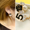 Skeds Korean Style 5 Numbers Pearl Crystal Flower Earrings For Women Camellia Elegant Lady Party Jewelry Ear Rings - Image 2