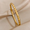 Chic Gold Color Simple 316L Stainless Steel Bangles Bracelets for Women Charm Zircon Jewelry Gift - Image 8