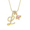 Letter Necklace for Women Pink Zircon Heart-shaped Pendant Suitable for Girls to Wear Personalized Gold-plated Jewelry - Image 8