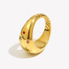 Collection Colorful Crystal Zircon Gem Star Pattern Bold Dome Stainless Steel Rings For Women Gold Plated Ring - Image 6