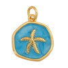 Marine Organism Sea Horse Turtle Fish Conch Shell Starfish Charm Pendant, 8K Gold Plated Zircon Jewelry Finding Supplies - Image 25