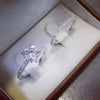 Simple Elegant Round/Square CZ Rings for Women Silver Color Engagement Wedding Party Female Ring Jewelry - Image 3