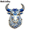 Lovely Bull Brooches For Women Unisex 2-color Rhinestone Enamel Cattle Taurus Zodiac Animal Party Office Brooch Pins - Image 1