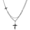 4pcs Personality Black Zircons Awn Star Cross Pendant Cuban Chain Necklace for Men Friends Hip-hop Punk Jewelry Sets Gift - Image 6