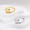 Four Zircons Heart Ring Stainless Steel Gold Color Open Finger Rings For Women Wedding Jewelry Gift - Image 1