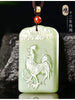 carved jade pendant 12 zodiac signs Mouse ox tiger rabbit dragon snake horse sheep monkey chicken dog pig - Image 14