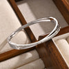 Stainless Steel Zircon Openable Bracelet for Women Girls Silver Color Simple Wrist Bracelets Jewelry Gifts - Image 5