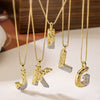 Gold/Silver Color Mixed 26 Letters Pendant Necklaces For Women Men Shiny CZ Zircon Inlay Party Jewelry Gift - Image 1