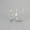 Vintage Green Square Zircon Ear Buckle Hoop Earrings For Women French Jewelry Gift Party женские - Image 7