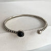 Silver Bracelets for Women Black Beads Accessories Vintage Simple Cute Bear Pendant Party Jewelry - Image 3