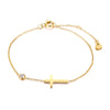 Birthstone Zirconia Thin Chain Link Cross Bracelet Stainless Steel Women's Adjustable Link Stacked Layered Chain Bracelets - Image 24